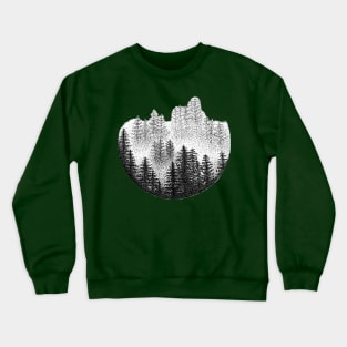 Circular Misty Pine Forest Crewneck Sweatshirt